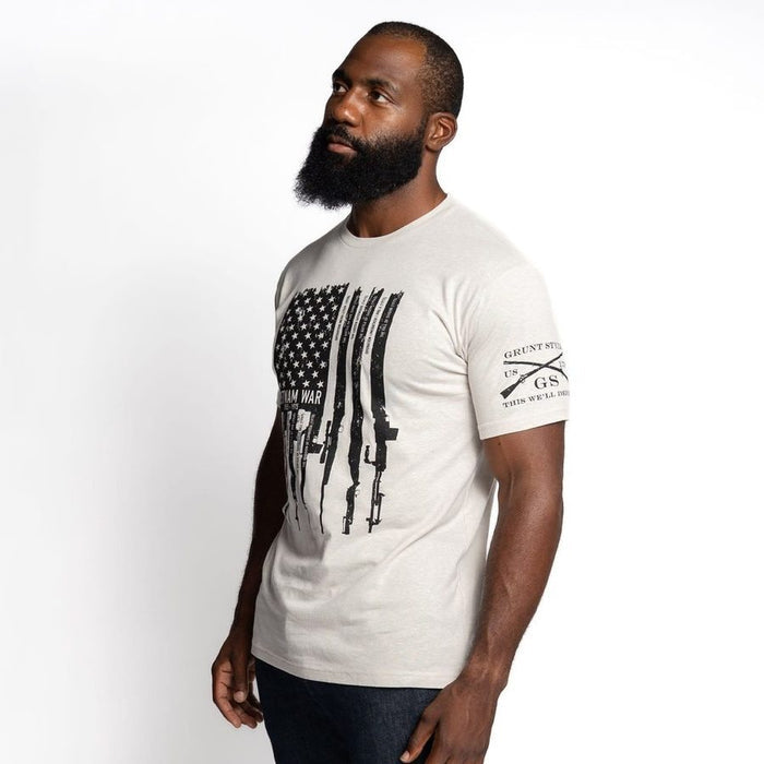 Grunt Style Vietnam War Rifle Flag - Sand T-Shirt