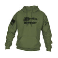 Military Green Vintage American Flag Hoodie