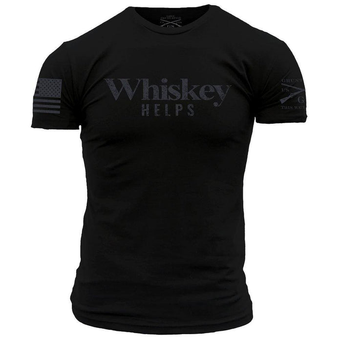 Men's Black Graphic Whiskey Helps Tee | Grunt Style