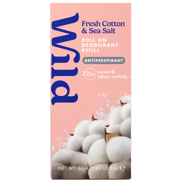 Wild Fresh Cotton & Sea Salt Antiperspirant Deodorant Roll-On Refill 50ml