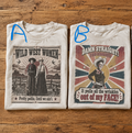 Wild West graphic tees displayed