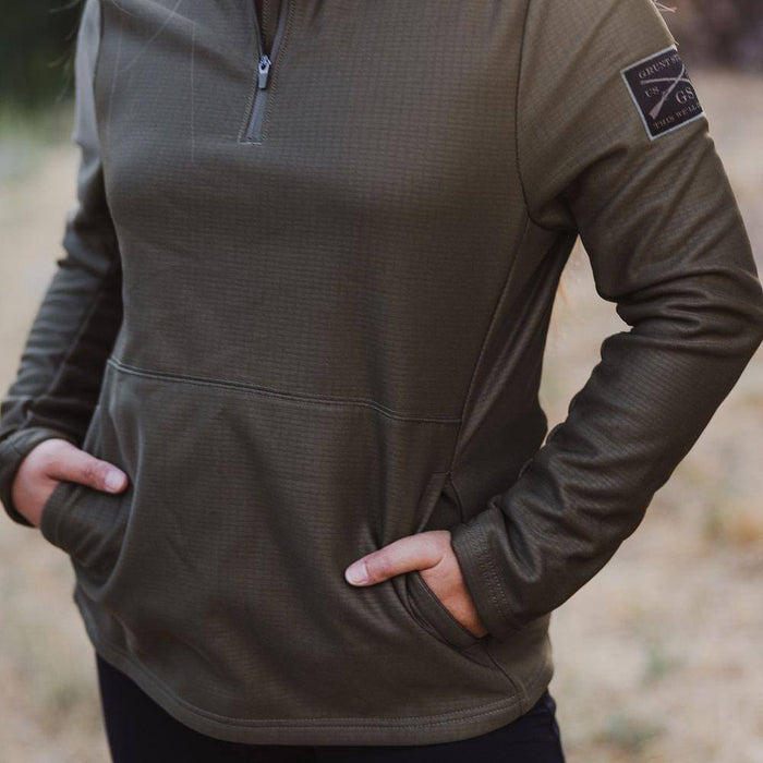 Women's Waffle Top - Military Green Jacket