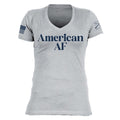 Grunt Style Women's American AF V-Neck T-Shirt - Heather Gray T-Shirt