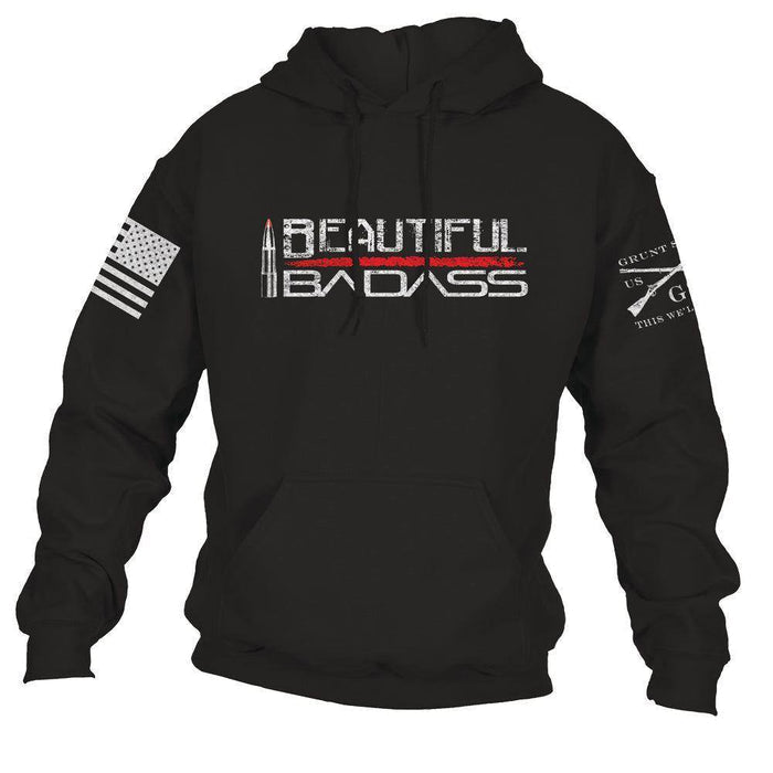 Womens Black Beautiful Badass Hoodie 2.0 | Grunt Style