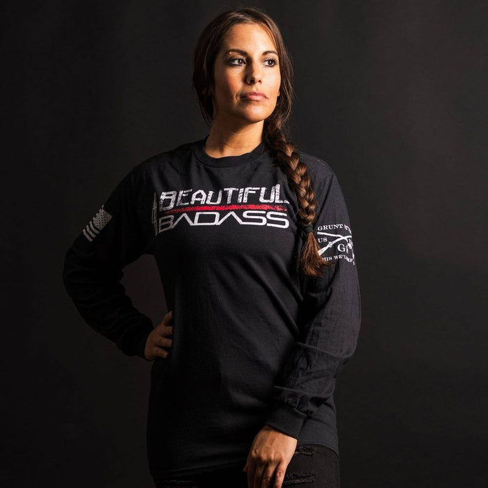 Patriotic Apparel - Beautiful Badass Women's Long Sleeved T-Shirt
