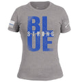 Grunt Style Women's Blue Strong Slim Fit T-Shirt - Dark Heather Gray T-Shirt