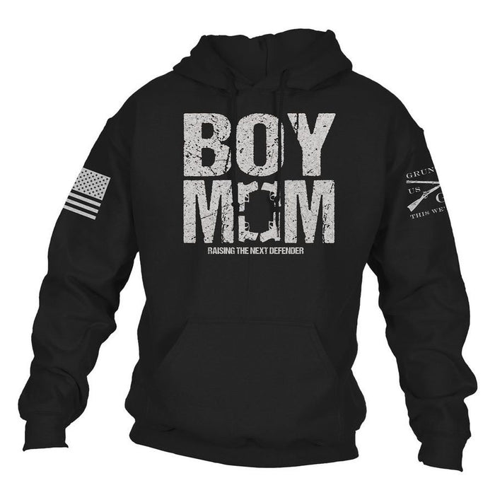 Grunt Style Women's Boy Mom Hoodie - Black hoodies