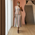 Women’s Color-Block Sleeveless Top & Striped Midi Skirt Set – African Style 2026