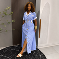 Women’s Color-Block Tie-Waist Shirt Dress – Summer 2026