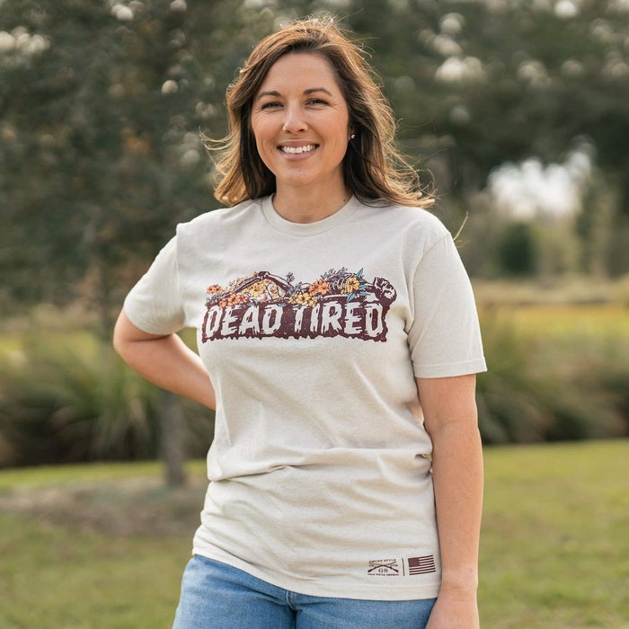 Grunt Style Women's Dead Tired Boyfriend Fit T-Shirt - Sand