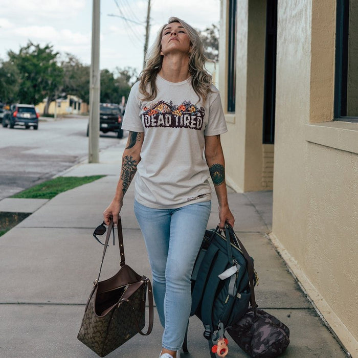 Grunt Style Women's Dead Tired Boyfriend Fit T-Shirt - Sand