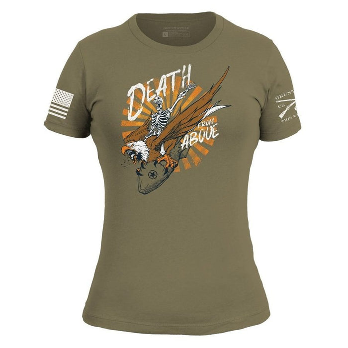 Grunt Style Women's Death From Above Slim Fit T-Shirt - Military Green T-Shirt
