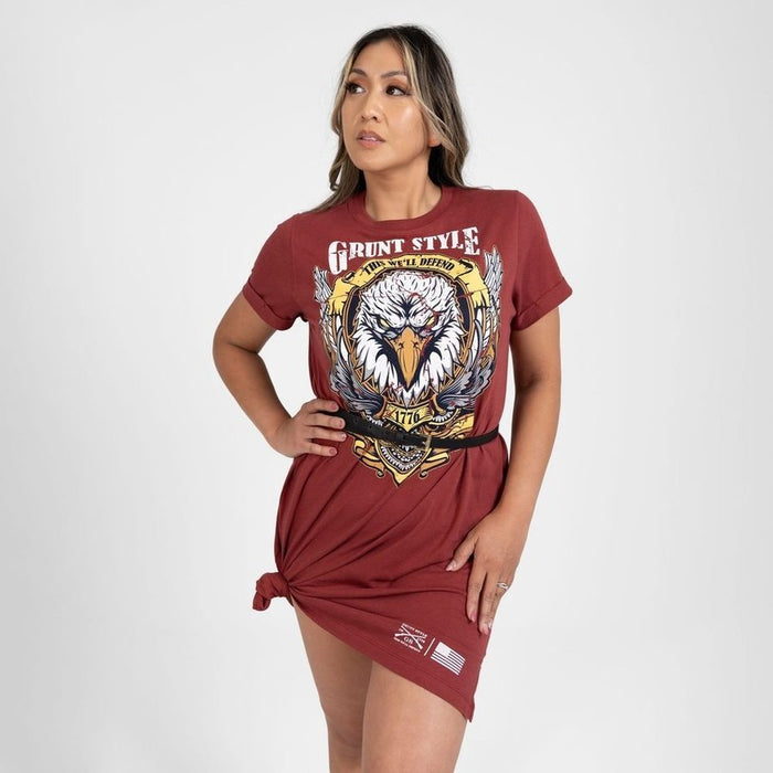Grunt Style GS7287 Women's Easy Rider Shirt Dress Red Plum