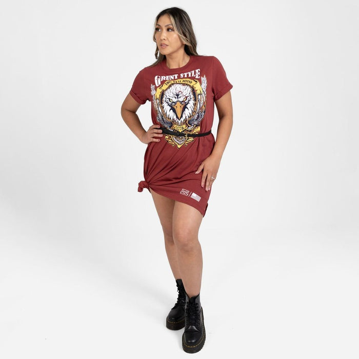 Grunt Style Women's Easy Rider Shirt Dress Red Plum