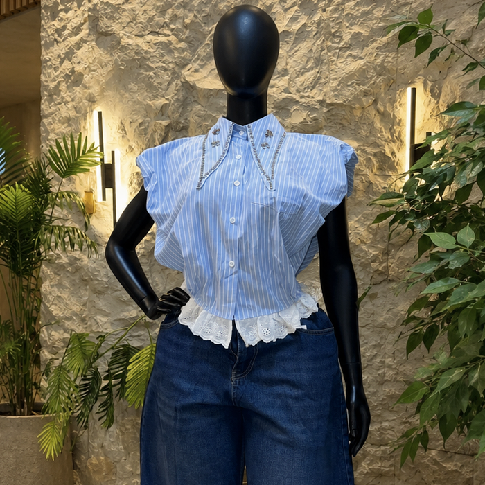 Women’s Embroidered Cuff Arm Shirt – Summer 2026