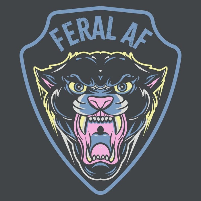 Grunt Style Women's Feral AF Mom Slim Fit T-Shirt - Heavy Metal T-Shirt