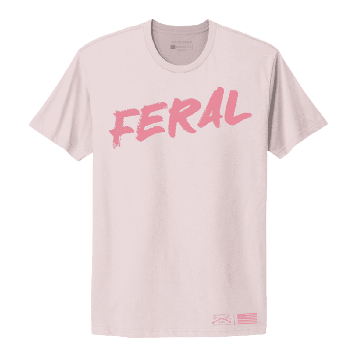 Grunt Style Women's Feral Boyfriend Fit T-Shirt - Light Pink-Web-Ready