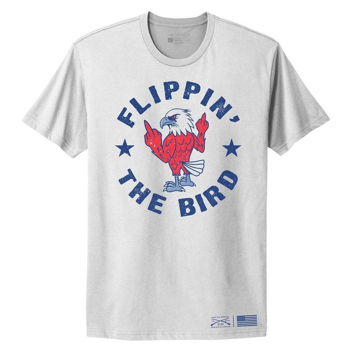 Grunt Style Women's Flippin' The Bird Boyfriend Fit T-Shirt - White T-Shirt