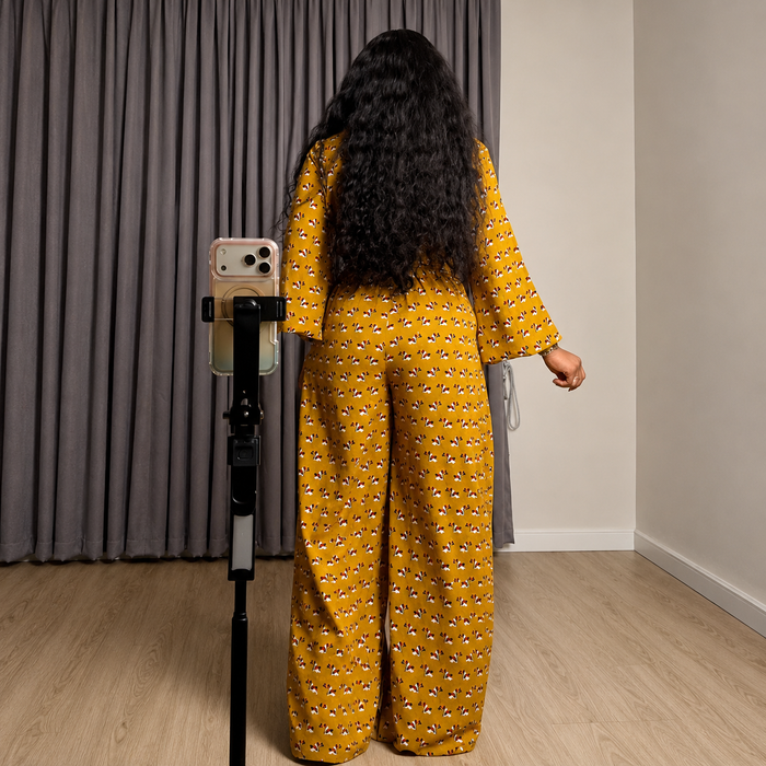 Women’s Floral Tie-Up Top & Wide-Leg Pants Set – Summer 2026