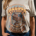 Grunt Style Women's Freedom Is A Right Boyfriend Fit T-Shirt -Sand