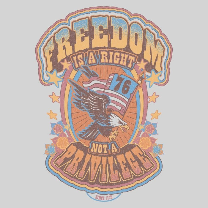 Grunt Style Women's Freedom Is A Right Boyfriend Fit T-Shirt -Sand artwork