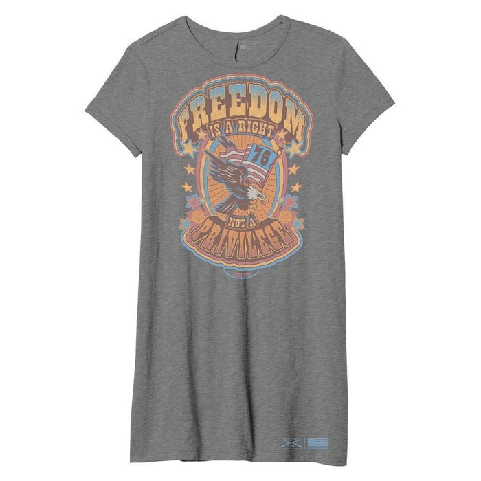 Grunt Style Women's Freedom Is A Right Shirt Dress - Dark Heather Grey other tops