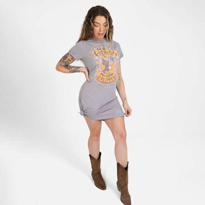 Grunt STyle Women's Freedom Is A Right Shirt Dress - Dark Heather Gray