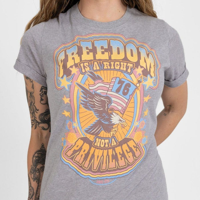 Grunt STyle Women's Freedom Is A Right Shirt Dress - Dark Heather Gray