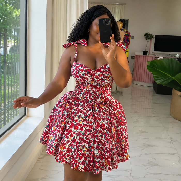 Women’s Halter Spaghetti Strap Short Dress – 2026 African Style