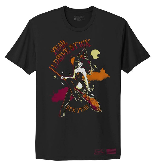 Grunt Style Women's I Drive Stick Boyfriend Fit T-Shirt - Black T-Shirt