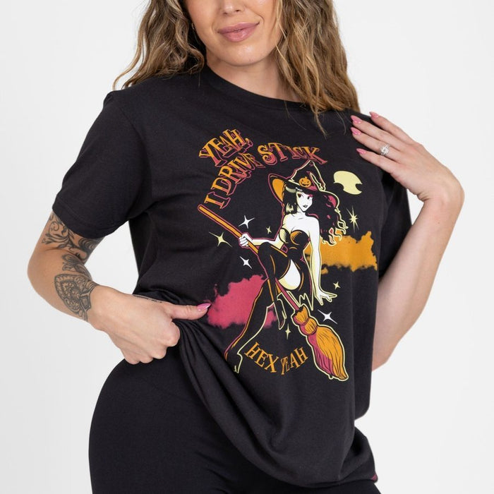 Women's I Drive Stick Boyfriend Fit T-Shirt - Black