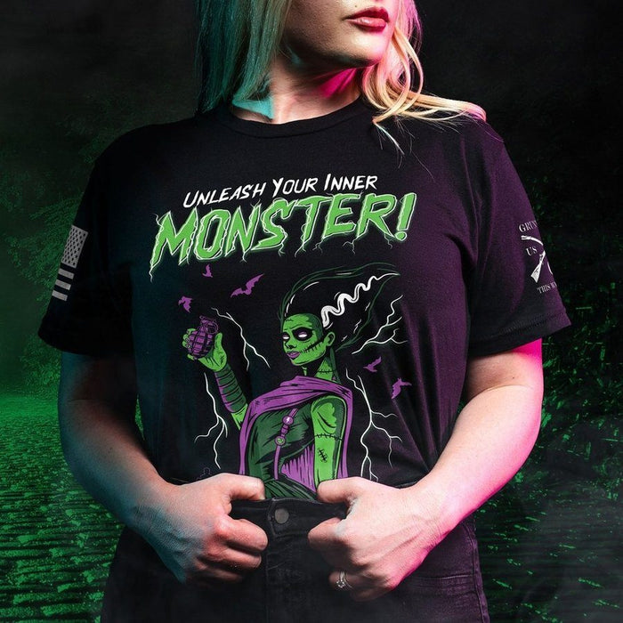 Women's Inner Monster Slim Fit T-Shirt - Black