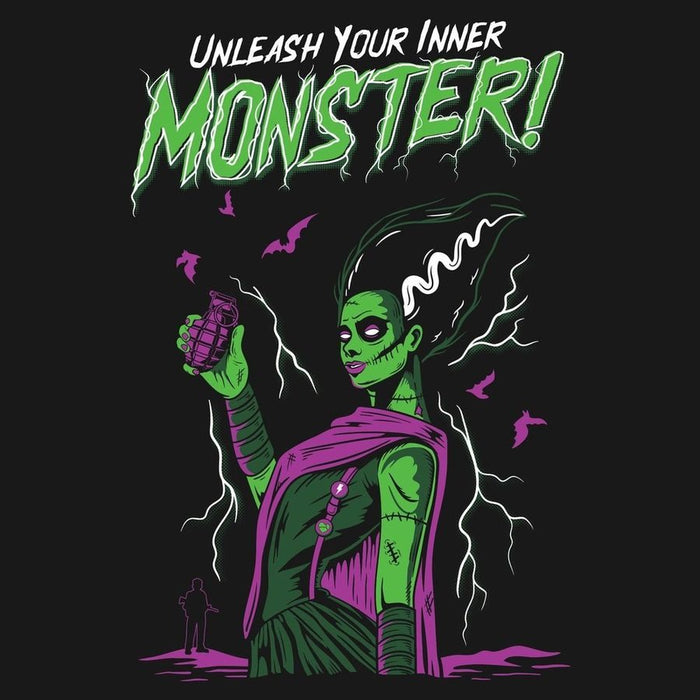 Grunt Style Women's Inner Monster Boyfriend Fit T-Shirt - Black artwork