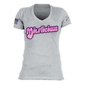 Grunt Style Women's Milflicious V-Neck T-Shirt - Heather Gray T-Shirt