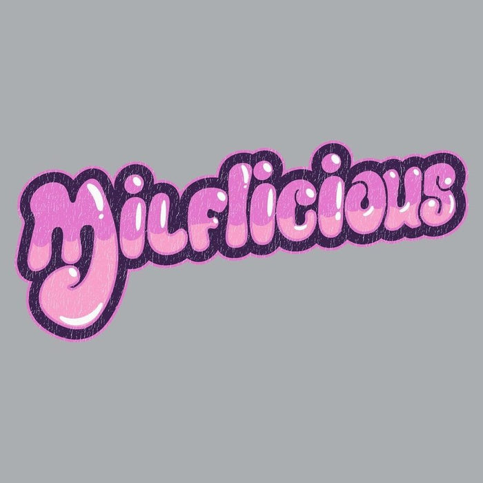 Grunt Style Women's Milflicious V-Neck T-Shirt - Heather Gray artwork