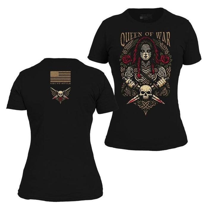 Women's Queen Of War Slim Fit T-Shirt - Black