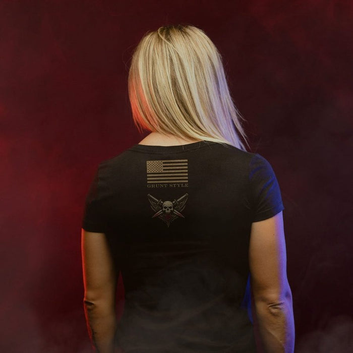 Women's Queen Of War Slim Fit T-Shirt - Black