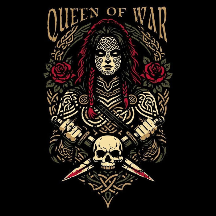 Women's Queen Of War Slim Fit T-Shirt - Black