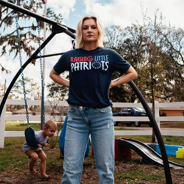 Grunt Style Women's Raising Little Patriots Boyfriend Fit T-Shirt - Midnight Navy