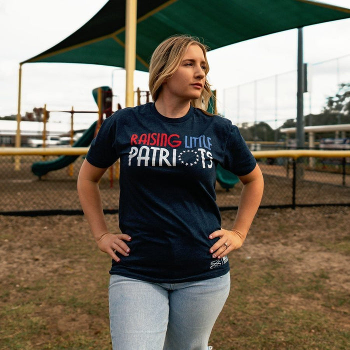 Grunt Style Women's Raising Little Patriots Boyfriend Fit T-Shirt - Midnight Navy