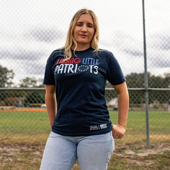 Grunt Style Women's Raising Little Patriots Boyfriend Fit T-Shirt - Midnight Navy
