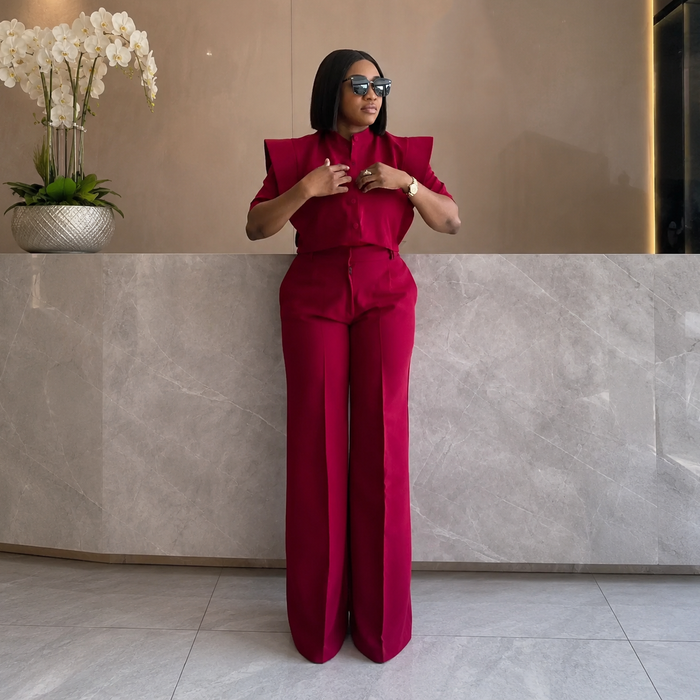 Women’s Short Shirt & Wide-Leg Pants Set – Summer 2026