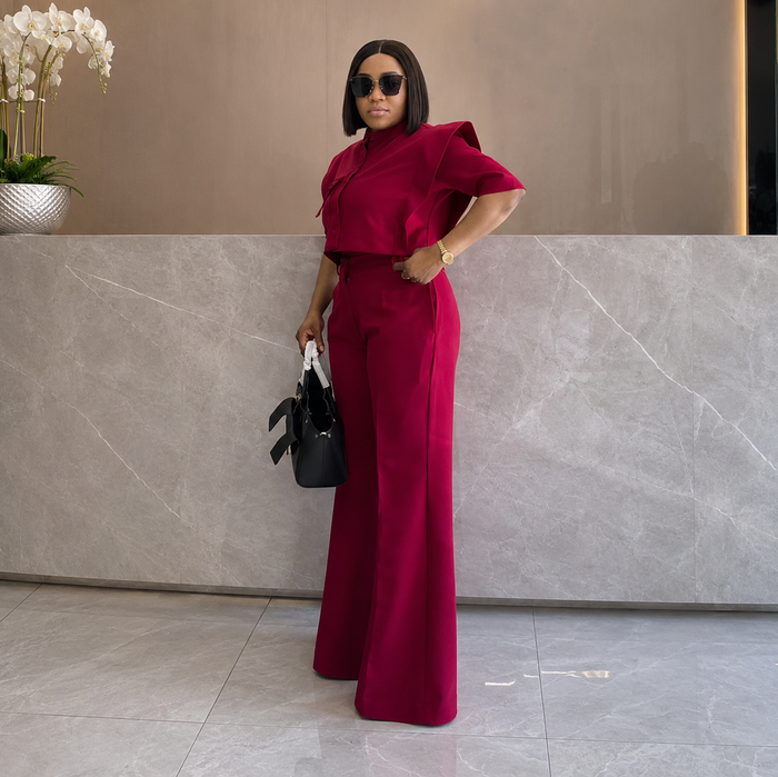 Women’s Short Shirt & Wide-Leg Pants Set – Summer 2026