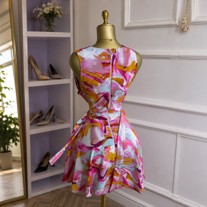 Women’s Slim Fit Printed Lace-Up Dress – Summer 2026