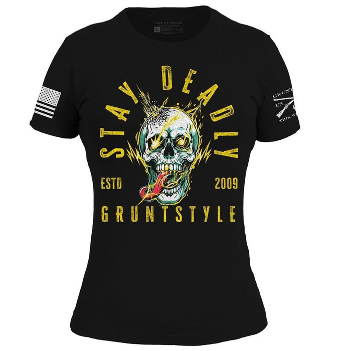 Grunt Style Women's Stay Deadly Slim Fit T-Shirt - Black T-Shirt