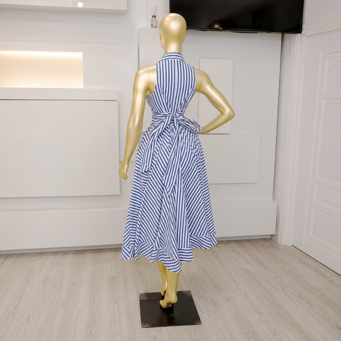 Women’s Striped Sleeveless Tie-Waist Mid-Length Dress – Spring 2026