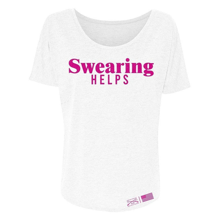 Grunt Style Women's Swearing Helps Slouchy T-Shirt - White T-Shirt