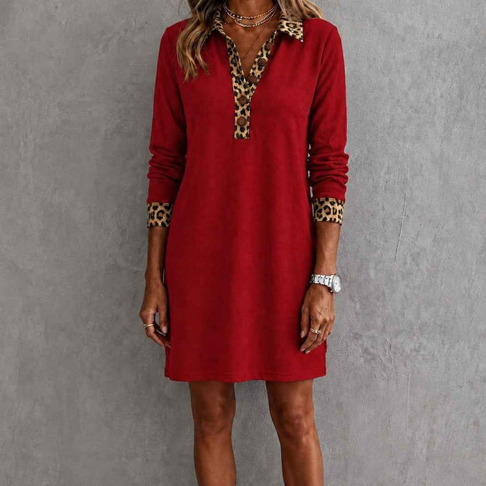 Women's V-Neck Lace Short-Sleeve A-Line Midi Dress