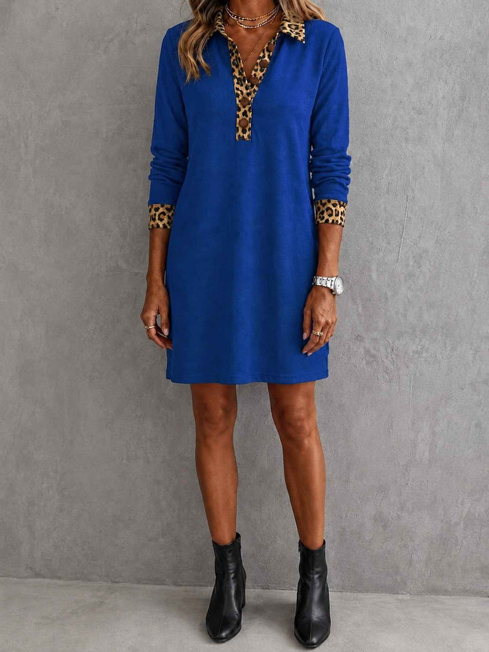 Women's V-Neck Lace Short-Sleeve A-Line Midi Dress