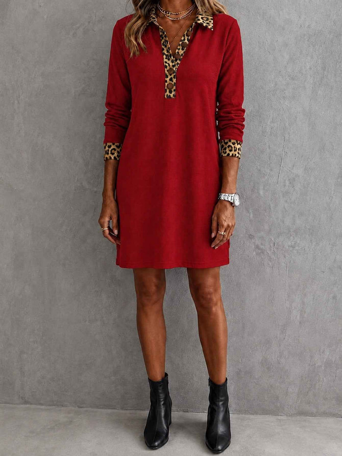 Women's V-Neck Lace Short-Sleeve A-Line Midi Dress